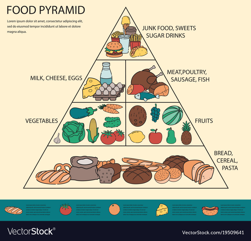 Food pyramid healthy eating infographic. Healthy lifestyle. Icon